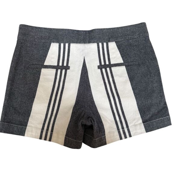 Vince Cotton Blend Shorts White Striped with Pockets Zip Closure Coastal size 2 - Picture 4 of 8